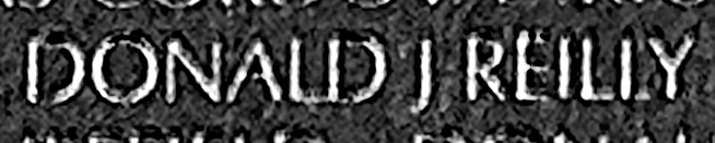Major Donald J. Reilly's name inscribed on The Wall.